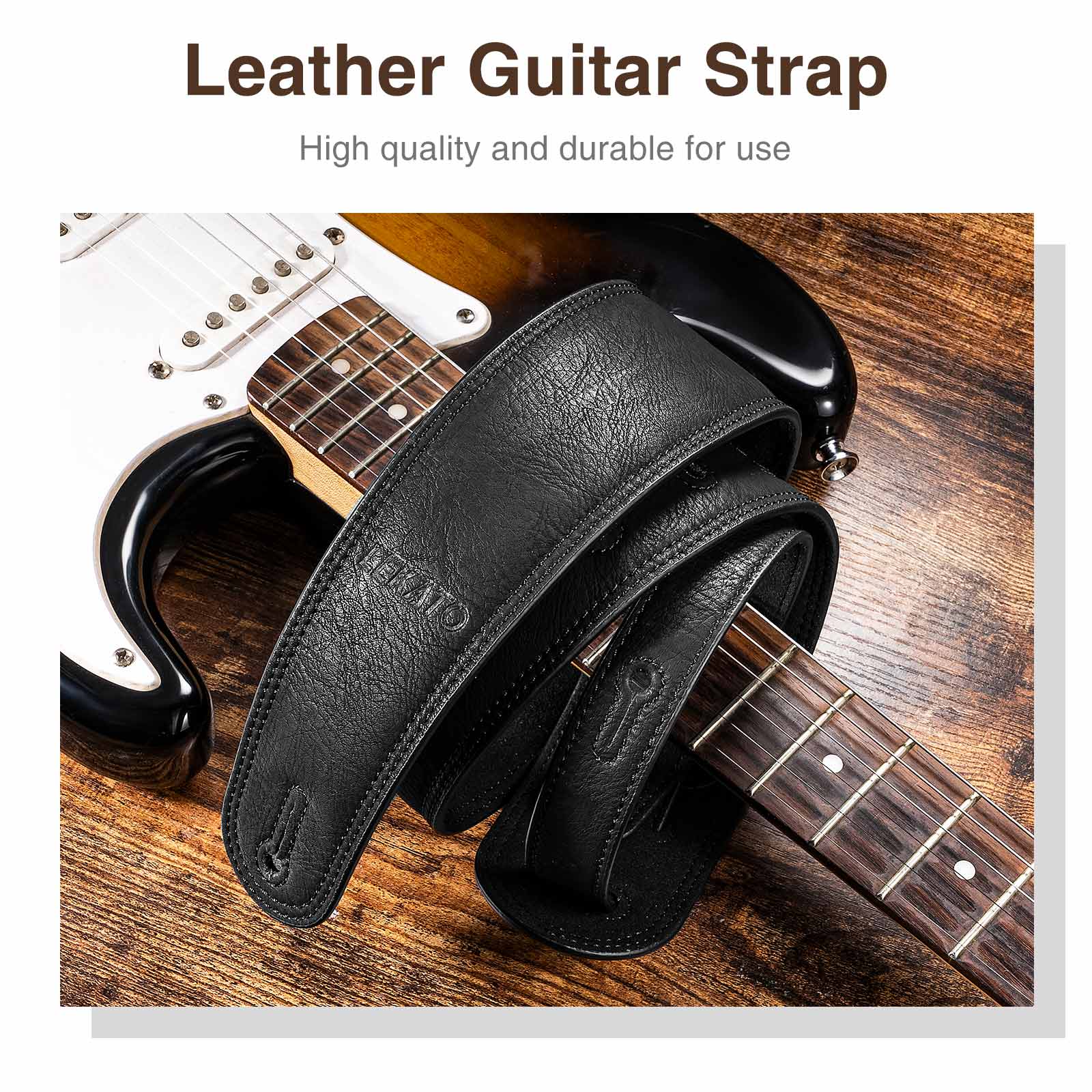 Guitar Strap Padded - Кожаный ремешок Lekato Artisan для бас-гитары