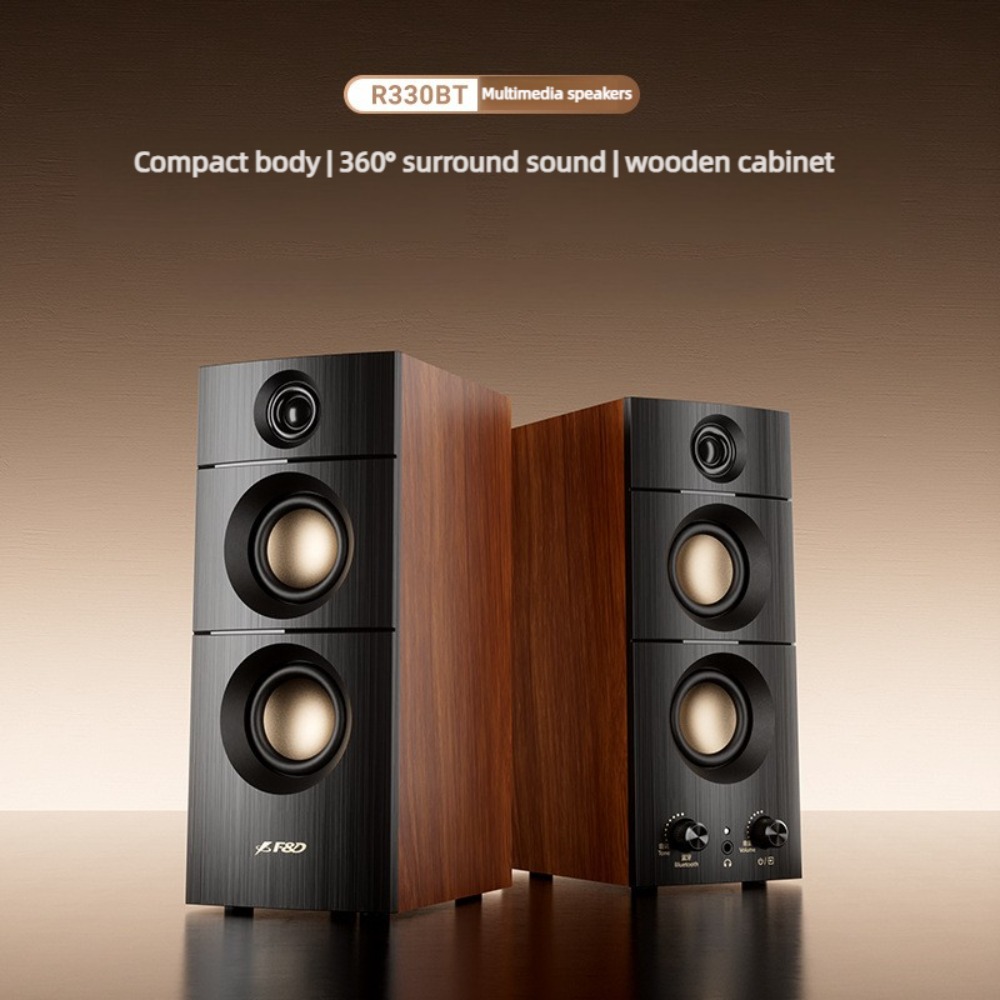 Audio Music Spotify - Активная настольная Bluetooth-колонка R330BT 2.0, деревянная