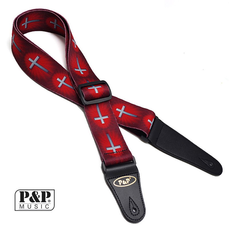Guitar Strap Padded - Ремешок для гитары с изображением Креста