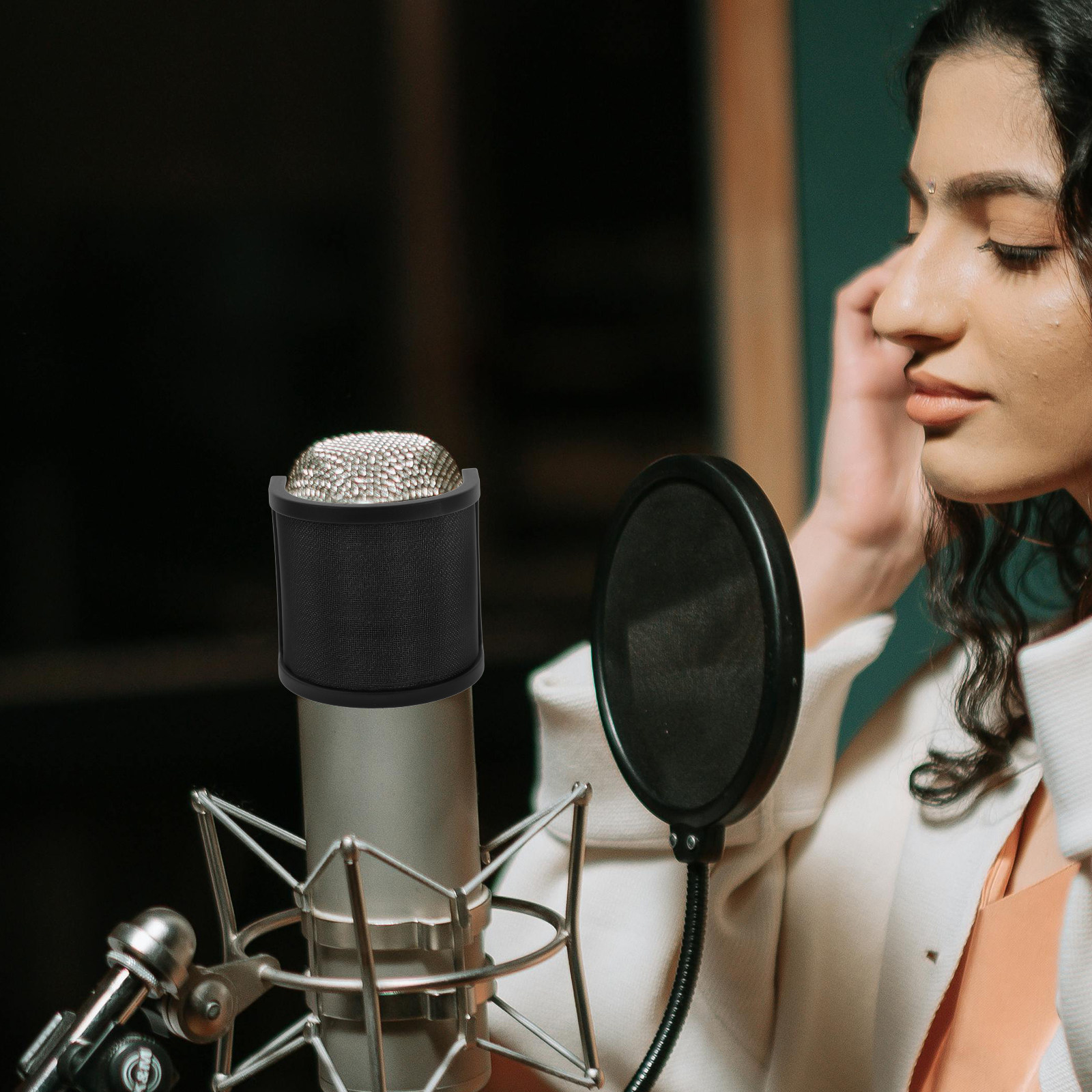 Recording Pop Filter - Двухслойный U-образный ветрозащитный экран для микрофона,