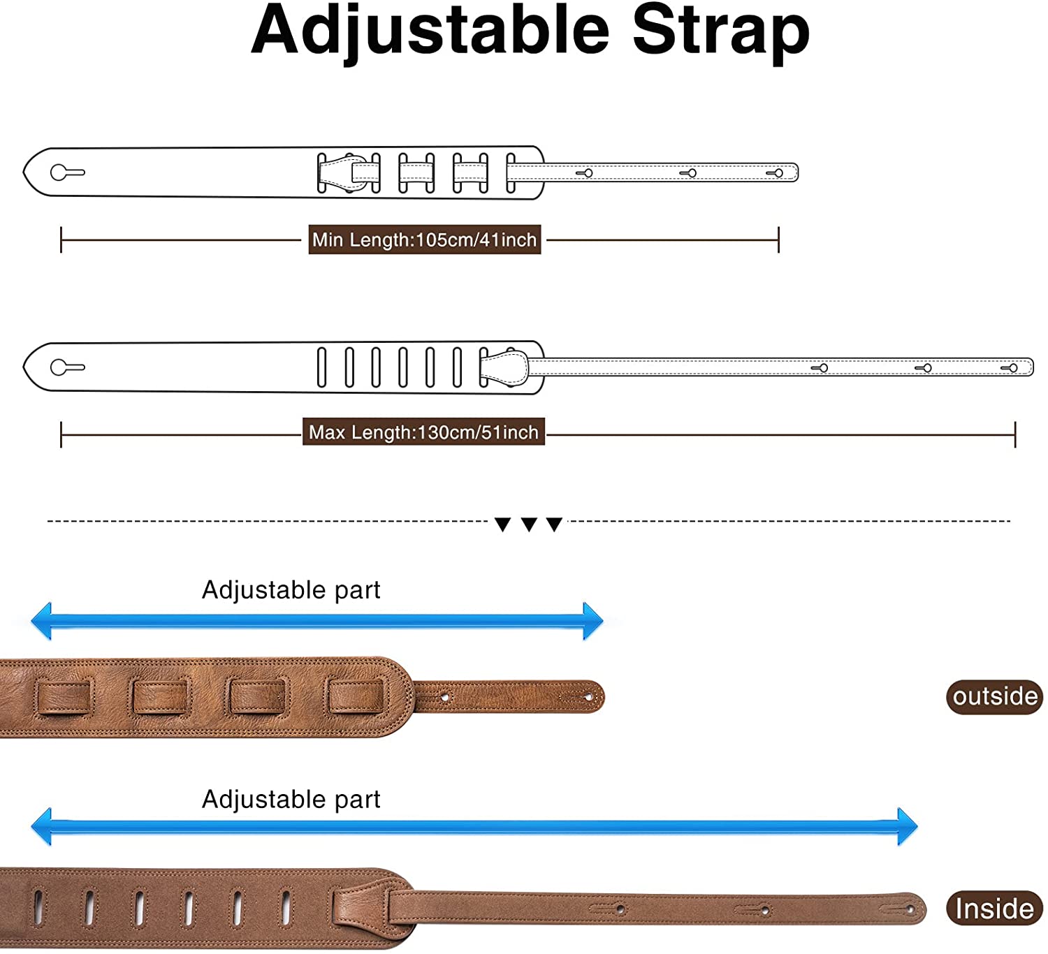 Кожаный ремешок для бас-гитары – обзор и цена Guitar Strap Padded